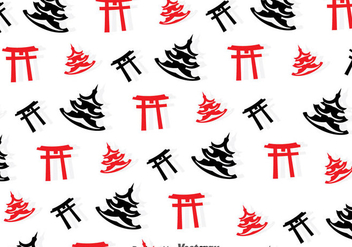Toruu Gate And Temple Seamless Pattern - vector #357243 gratis